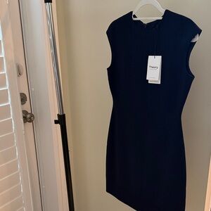Theory Admiral Crepe Mini Dress Deep Navy/Black